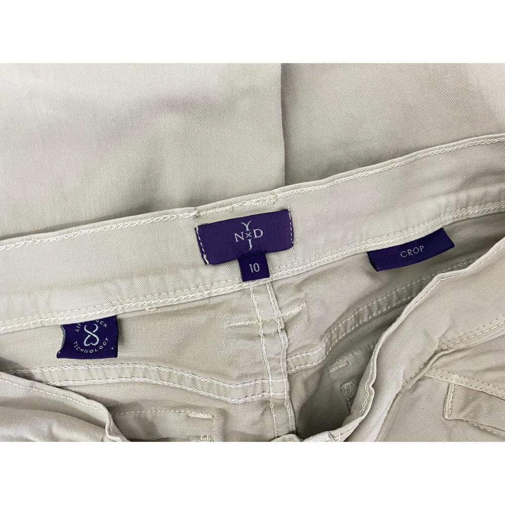 NYDJ khaki flat front capri cropped pants - Picture 8 of 9